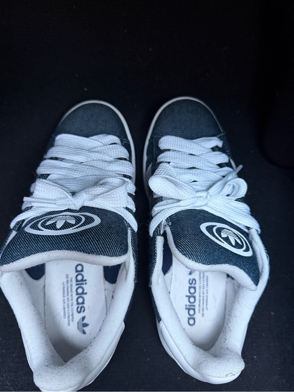 adidas Kids Navy and White Low-Top Sneakers((NO BOX))